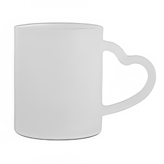 Kubek do sublimacji i graweru szklany z uchwytem w kształcie serca