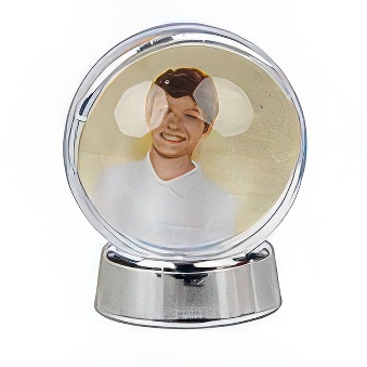 Fotokula ze srebrną podstawką - białe płatki