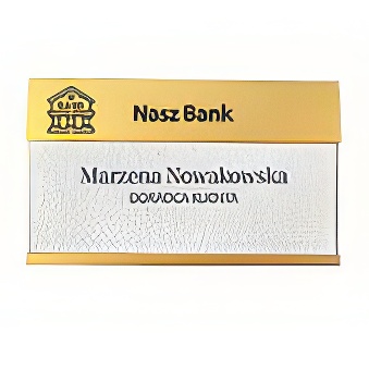 Identyfikator z okienkiem ;  zapięcie - magnes