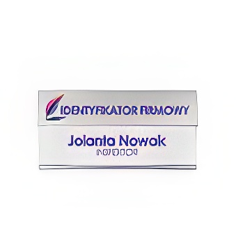 Identyfikator z okienkiem ;  zapięcie - wieszak i agrafka 