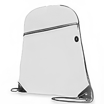 Worek sportowy z szarym sznurkiem i kieszenią