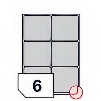 Samoprzylepne etykiety papierowe, zaokrąglone rogi do wszystkich rodzajów drukarek - 6 etykiet na arkuszu