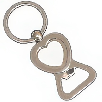 Brelok metalowy - otwieracz w kształcie serca do sublimacji i graweru