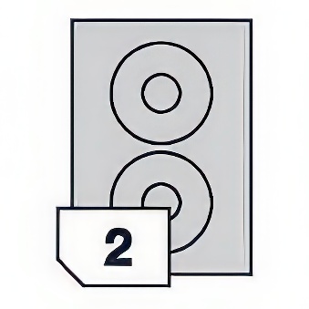 Samoprzylepne etykiety papierowe CD / DVD ekonomiczne do wszystkich rodzajów drukarek - 2 etykiety na arkuszu