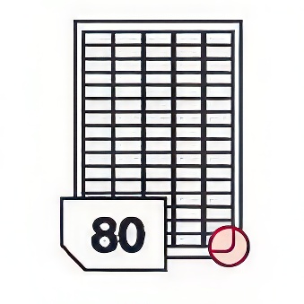 Samoprzylepne etykiety papierowe, wielokrotnego odklejania, zaokrąglone rogi do wszystkich rodzajów drukarek - 80 etykiet na arkuszu