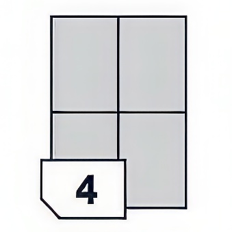 Samoprzylepne etykiety foliowe poliestrowe do drukarek atramentowych- 4 etykiety na arkuszu
