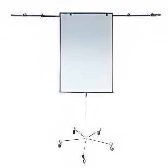 Mobilny flipchart magnetyczny suchościeralny z ramionami, na kółkach
