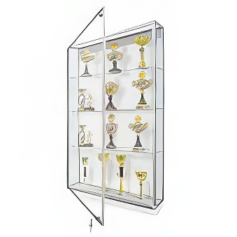 Gablota ekspozycyjna przeszklona wewnętrzna na puchary z trzema półkami