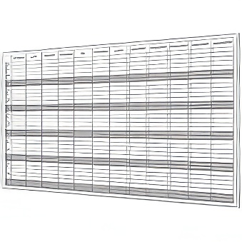 Tablica suchościeralna magnetyczna do planowania roku