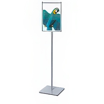 Dwustronny stojak informacyjny z ramą zatrzaskową - zaokrąglony narożnik (format A3)