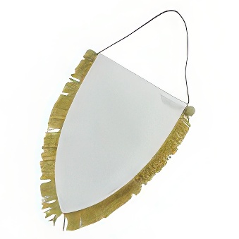 Proporczyk "tarcza" ze złotymi frędzlami do sublimacji - 25 sztuk