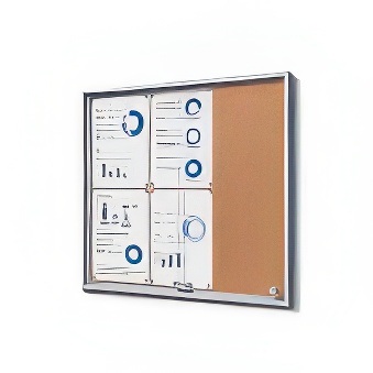 Gablota ogłoszeniowa wewnętrzna z drzwiami przesuwnymi i ramą Slim