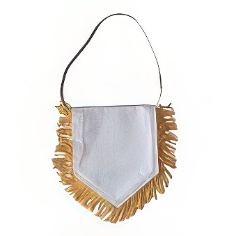 Proporczyk "pięciobok" ze złotymi frędzlami do sublimacji - 25 sztuk