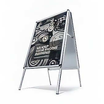 Dwustronny potykacz reklamowy z ramą zatrzaskową z zaokrąglonym narożnikiem - format A2