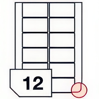 Samoprzylepne etykiety papierowe fotograficzne, zaokrąglone rogi do drukarek atramentowych - 12 etykiet na arkuszu