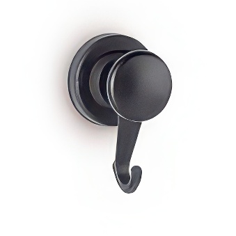 Okrągły magnes neodymowy z haczykiem - czarny