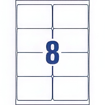 Samoprzylepne trwałe etykiety Heavy Duty foliowe poliestrowe do drukarek laserowych i kopiarek - 8 etykiet na arkuszu