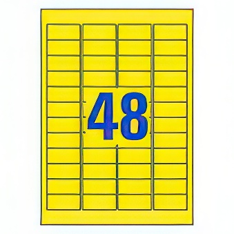 Samoprzylepne trwałe etykiety Heavy Duty foliowe poliestrowe do drukarek laserowych monochromatycznych i kopiarek - 48 etykiet na arkuszu