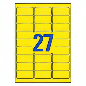 Samoprzylepne trwałe etykiety Heavy Duty foliowe poliestrowe do drukarek laserowych monochromatycznych i kopiarek - 27 etykiet na arkuszu