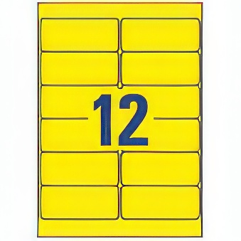 Samoprzylepne trwałe etykiety Heavy Duty foliowe poliestrowe do drukarek laserowych monochromatycznych i kopiarek - 12 etykiet na arkuszu