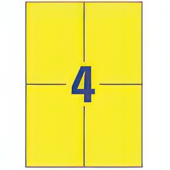 Samoprzylepne trwałe etykiety Heavy Duty foliowe poliestrowe do drukarek laserowych monochromatycznych i kopiarek - 4 etykiety na arkuszu