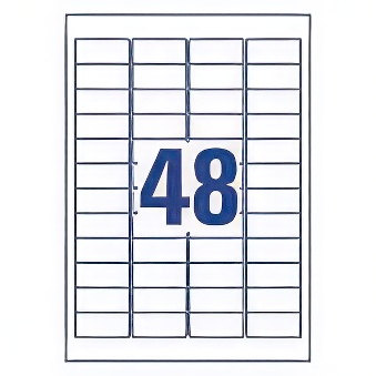 Samoprzylepne usuwalne etykiety Heavy Duty foliowe poliestrowe do drukarek laserowych i kopiarek - 48 etykiet na arkuszu