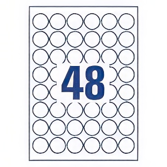 Samoprzylepne usuwalne etykiety Heavy Duty foliowe poliestrowe do drukarek laserowych i kopiarek - 48 etykiet na arkuszu