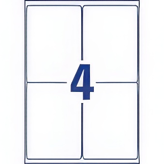 Samoprzylepne usuwalne etykiety Heavy Duty foliowe poliestrowe do drukarek laserowych i kopiarek - 4 etykiety na arkuszu