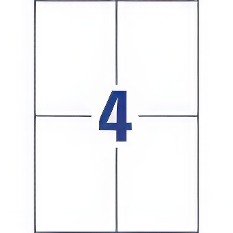 Samoprzylepne usuwalne etykiety Heavy Duty foliowe poliestrowe do drukarek laserowych i kopiarek - 4 etykiety na arkuszu