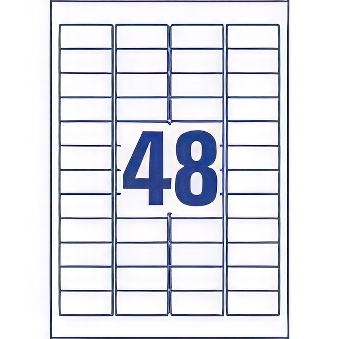 Samoprzylepne trwałe etykiety plomby foliowe poliestrowe do drukarek laserowych i kopiarek - 48 etykiet na arkuszu