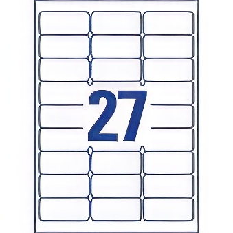 Samoprzylepne trwałe etykiety plomby foliowe poliestrowe do drukarek laserowych i kopiarek - 27 etykiet na arkuszu