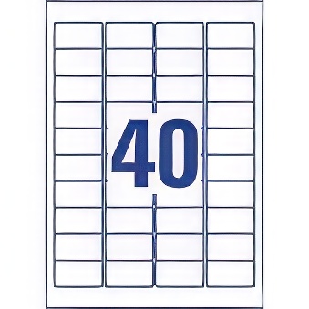 Samoprzylepne etykiety Nopeel foliowe akrylowe do drukarek laserowych monochromatycznych - 40 etykiet na arkuszu