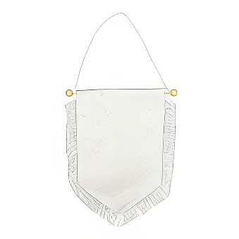 Proporczyk "pięciobok" z białymi frędzlami do sublimacji - 25 sztuk