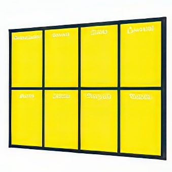 Tablica suchościeralna magnetyczna do planowania tygodnia żółta