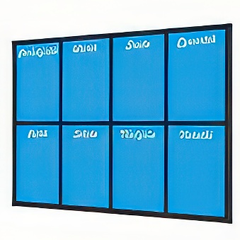 Tablica suchościeralna magnetyczna do planowania tygodnia niebieska