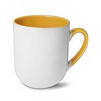 Kubek do sublimacji kawowy z kolorowym wnętrzem i uchwytem