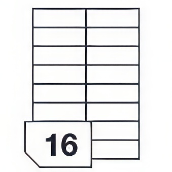 Samoprzylepne etykiety papierowe do wszystkich rodzajów drukarek - 16 etykiet na arkuszu