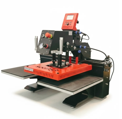 TPD7 SMART - prasa termotransferowa pneumatyczna, dwupłytowa z opcją wymiany płyt, otwierana do góry [40 x 50 cm]