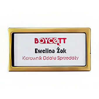 Identyfikator z okienkiem ;  zapięcie - magnes